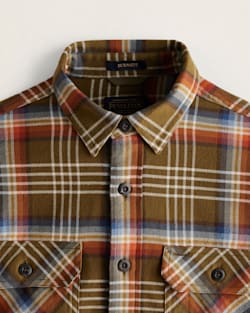 ALTERNATE VIEW OF MEN'S PLAID BURNSIDE DOUBLEBRUSHED FLANNEL SHIRT IN OLIVE MULTI PLAID image number 2