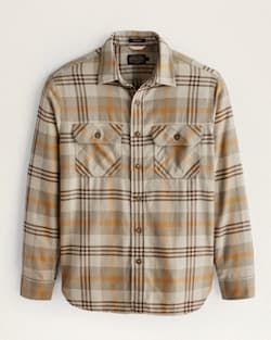 MEN'S PLAID BURNSIDE DOUBLEBRUSHED FLANNEL SHIRT IN TAN/BROWN/GREY PLAID image number 1