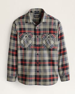 MEN'S PLAID BURNSIDE DOUBLEBRUSHED FLANNEL SHIRT IN BLACK/NAVY/RED PLAID image number 1