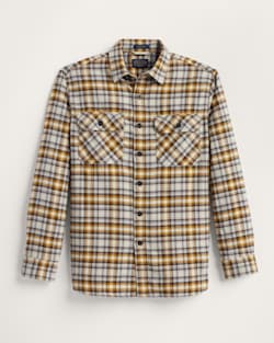 MEN'S PLAID BURNSIDE DOUBLEBRUSHED FLANNEL SHIRT IN GREY/GOLD PLAID image number 1