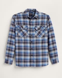 MEN'S PLAID BURNSIDE DOUBLEBRUSHED FLANNEL SHIRT IN CHARCOAL/BLUE PLAID image number 1