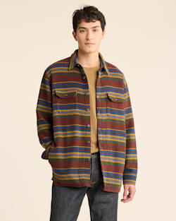 MEN'S DOUBLESOFT STRIPED DRIFTWOOD SHIRT IN RUST YAKIMA STRIPE image number 1