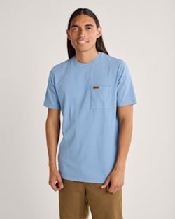 MEN'S SHORT-SLEEVE DESCHUTES POCKET TEE IN MIST BLUE image number 1