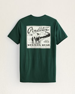 ALTERNATE VIEW OF MEN'S WESTERN SQUARE GRAPHIC TEE IN FOREST/WHITE image number 2