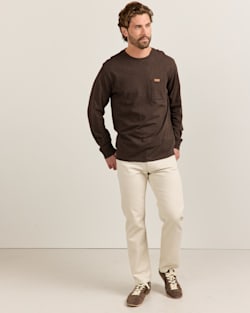 ALTERNATE VIEW OF MEN'S LONG-SLEEVE DESCHUTES POCKET TEE IN BROWN HEATHER image number 5
