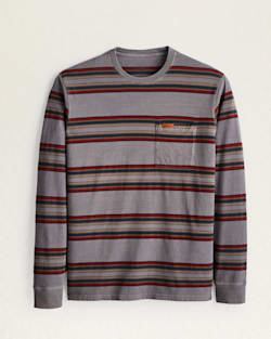 MEN'S LONG-SLEEVE STRIPED DESCHUTES POCKET TEE IN GREY YAKIMA image number 1