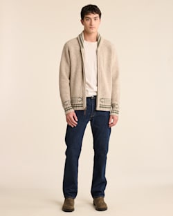 ALTERNATE VIEW OF MEN'S SALMON FALLS LAMBSWOOL CARDIGAN IN OATMEAL image number 2