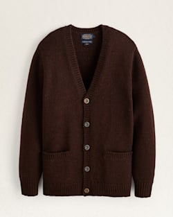 MEN'S SHETLAND COLLECTION CARDIGAN IN ESPRESSO HEATHER image number 1