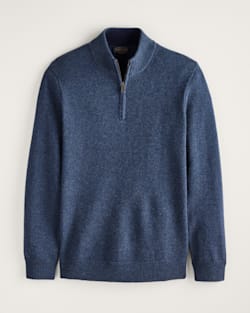 MEN'S SHETLAND COLLECTION HALF-ZIP SWEATER IN DARK BLUE HEATHER image number 1