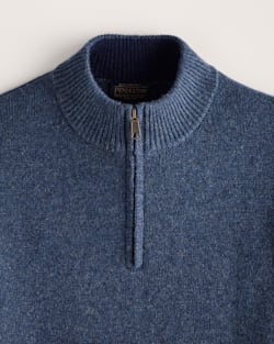 ALTERNATE VIEW OF MEN'S SHETLAND COLLECTION HALF-ZIP SWEATER IN DARK BLUE HEATHER image number 2