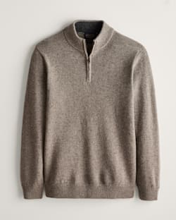 MEN'S SHETLAND COLLECTION HALF-ZIP SWEATER IN STONE HEATHER image number 1