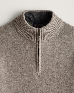 ALTERNATE VIEW OF MEN'S SHETLAND COLLECTION HALF-ZIP SWEATER IN STONE HEATHER image number 2