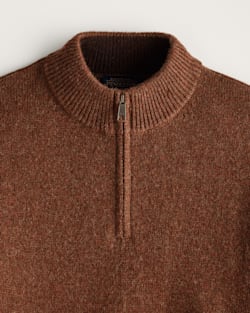 ALTERNATE VIEW OF MEN'S SHETLAND COLLECTION HALF-ZIP SWEATER IN SPICED HEATHER image number 2