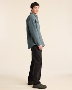 ALTERNATE VIEW OF MEN'S DOUBLESOFT SHERPA-LINED SHIRT JACKET IN SEA GREEN image number 2