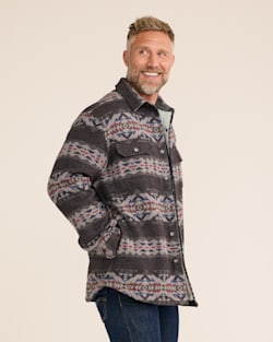 ALTERNATE VIEW OF MEN'S SOLSTICE CANYON DOUBLESOFT SHERPA-LINED SHIRT JACKET IN GREY image number 2