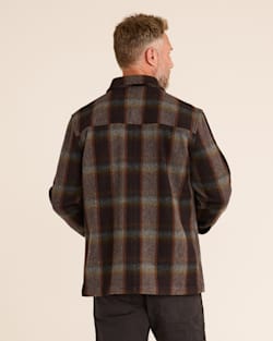 ALTERNATE VIEW OF MEN�S PLAID WOOL LAWSON COAT IN BROWN/GREY MIX image number 3