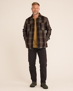 ALTERNATE VIEW OF MEN�S PLAID WOOL LAWSON COAT IN BROWN/GREY MIX image number 6