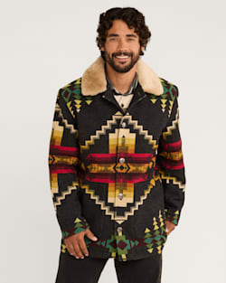 MEN'S BROWNSVILLE SHEARLING COLLAR COAT IN OXFORD FOUR CORNERS image number 1