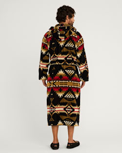 ALTERNATE VIEW OF UNISEX NEHALEM COTTON TERRY VELOUR ROBE IN BLACK/RED image number 4