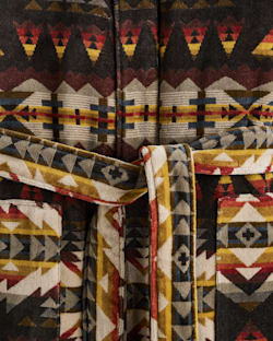 ALTERNATE VIEW OF UNISEX SOLSTICE CANYON COTTON TERRY VELOUR ROBE IN BROWN MULTI image number 2