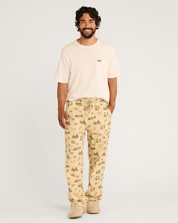 MEN'S CAMP PRINT FLANNEL PAJAMA PANTS IN TAN MULTI image number 1