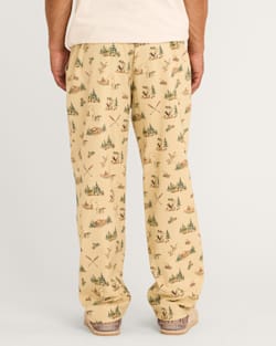 ALTERNATE VIEW OF MEN'S CAMP PRINT FLANNEL PAJAMA PANTS IN TAN MULTI image number 4