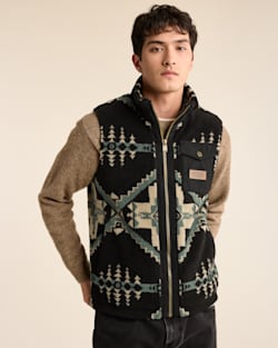 MEN'S RIDGELINE BERBER FLEECE VEST IN HUNTER/BLACK FOUR CORNERS image number 1