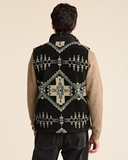 ALTERNATE VIEW OF MEN'S RIDGELINE BERBER FLEECE VEST IN HUNTER/BLACK FOUR CORNERS image number 3