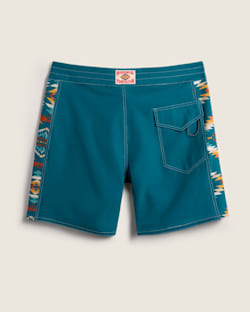 BACK VIEW OF BIRDWELL X PENDLETON BIRDIE BOARDSHORTS IN TURQUOISE image number 2