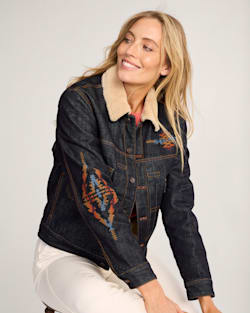 UNISEX PENDLETON UK EMBROIDERED DENIM JACKET IN INDIGO image number 1