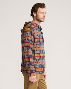 ALTERNATE VIEW OF MEN'S PENDLETON UK HARDING CHAMOIS HOODIE IN NAVY image number 3
