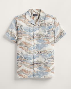 ALTERNATE VIEW OF MEN'S ALOHA COTTON CAMP SHIRT IN PACIFIC LANDSCAPE image number 4