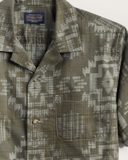 ALTERNATE VIEW OF MEN'S ALOHA COTTON CAMP SHIRT IN OLIVE HARDING image number 2