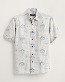 ALTERNATE VIEW OF MEN'S SHORELINE LINEN SHIRT IN BLUE AGATE BEACH image number 5