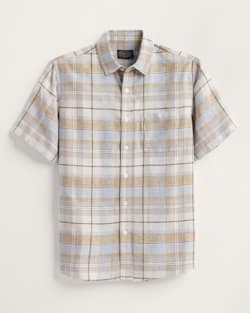 MEN'S PLAID SHORELINE LINEN SHIRT IN GREY MULTI image number 1