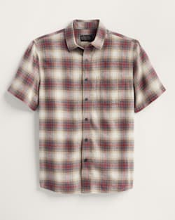 MEN'S PLAID SHORELINE LINEN SHIRT IN TAN/BRICK image number 1