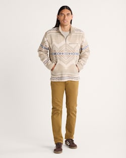 ALTERNATE VIEW OF MEN'S DOUBLESOFT DOVER QUARTER ZIP IN TAUPE CASCADIA image number 4