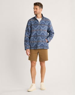 ALTERNATE VIEW OF MEN'S DOUBLESOFT DOVER QUARTER ZIP IN NAVY HARDING STAR image number 4