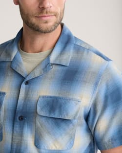 ALTERNATE VIEW OF MEN'S SHORT-SLEEVE PLAID COTTON BOARD SHIRT IN NAVY/BLUE PLAID image number 4