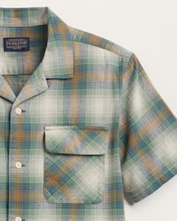 ALTERNATE VIEW OF MEN'S SHORT-SLEEVE PLAID COTTON BOARD SHIRT IN GREEN/GOLD PLAID image number 2