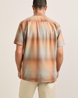 ALTERNATE VIEW OF MEN'S SHORT-SLEEVE PLAID BOARD SHIRT IN TAN/ORANGE OMBRE image number 1