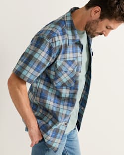 ALTERNATE VIEW OF MEN'S SHORT-SLEEVE PLAID BOARD SHIRT IN BLUE ORIGINAL SURF PLAID image number 3