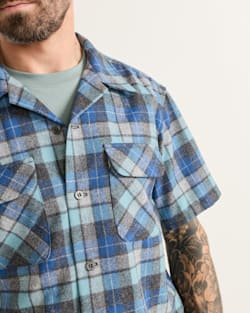 ALTERNATE VIEW OF MEN'S SHORT-SLEEVE PLAID BOARD SHIRT IN BLUE ORIGINAL SURF PLAID image number 4