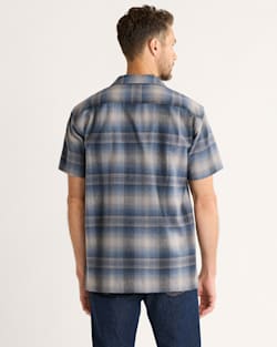 ALTERNATE VIEW OF MEN'S SHORT-SLEEVE PLAID BOARD SHIRT IN GREY/NAVY OMBRE image number 2