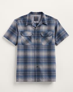 ALTERNATE VIEW OF MEN'S SHORT-SLEEVE PLAID BOARD SHIRT IN GREY/NAVY OMBRE image number 5