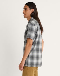 ALTERNATE VIEW OF MEN'S SHORT-SLEEVE PLAID BOARD SHIRT IN OXFORD MIX/GREEN OMBRE image number 3