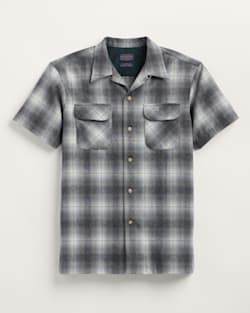 ALTERNATE VIEW OF MEN'S SHORT-SLEEVE PLAID BOARD SHIRT IN OXFORD MIX/GREEN OMBRE image number 5
