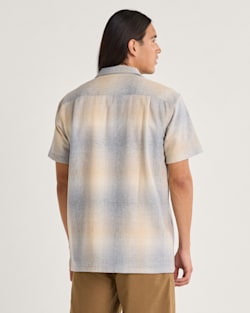 ALTERNATE VIEW OF MEN'S SHORT-SLEEVE PLAID BOARD SHIRT IN TAN/GREY MIX OMBRE image number 2