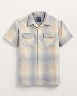 ALTERNATE VIEW OF MEN'S SHORT-SLEEVE PLAID BOARD SHIRT IN TAN/GREY MIX OMBRE image number 5