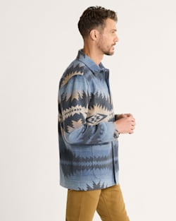 ALTERNATE VIEW OF MEN'S CONWAY WOOL CHORE JACKET IN BLUE SUNSET PASS image number 3